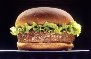 A burger that was probably made with an Extra Large Hamburger Press